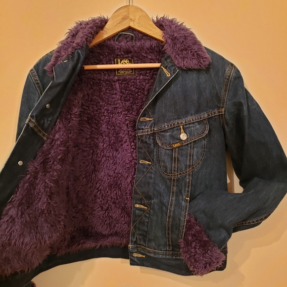 Lee Purple Wool Dark Wash Jean Jacket - Picture 5 of 6